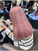 6798ベビーピンク艶髪ハイトーンカラーホワイトピンク韓国ロング