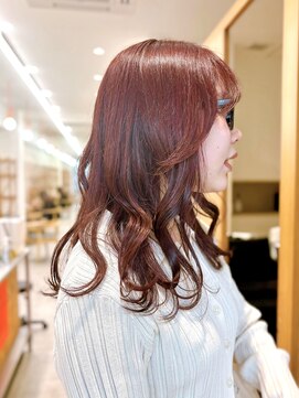 セイドット リー(Say. Ree) say.reeチェリーレッド韓国風ミディアムレイヤーブリーチなし