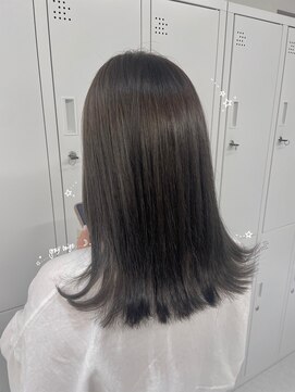 ヌーヴェル(nouvelle) 透明感グレージュ×セミロング×水素髪質改善トリートメント