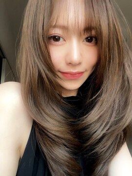 ラル 立川南口(lar) ひし形レイヤーロング_黒髪ボブルフネビージュ小顔ワンレン