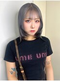 ミディアム レイヤーカット エンドカラー ハイトーン 顔周り