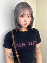 ロイオブジゼル(roi of GiseL)&nbsp;ミディアム レイヤーカット エンドカラー ハイトーン 顔周り