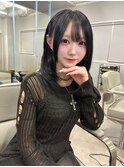 ミディアムレイヤーハッシュカット顔周りレイヤーカット韓国ヘア