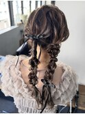 ツインテール/ツインヘア/ツインアレンジ/結婚式ヘアアレンジ