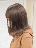 ミディアム｜アッシュミルクティー｜ブリーチなしダブルカラー