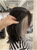 ウルフカットホワイトインナーカラー2026イルミナカラー