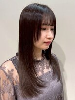 オレンジペコ(orange peco)&nbsp;顔周りレイヤー ストレートロング シースルーバング 髪質改善