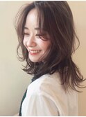 ミディアムレイヤー前髪なし