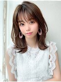 前髪/ラベンダーカラー/ヨシンモリ/2way/くびれミディ/外ハネ