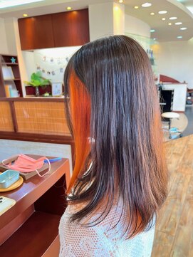 ロコヘアーバイクルル(Loco hair by couleur) ♯ミディアム♯インナーカラー♯オレンジ♯高知美容室♯ブリーチ