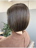 【艶髪】20代30代40代50代 ボブ×ハイライト×オリーブベージュ