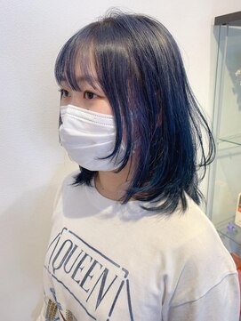 ネオヘアー 曳舟店(NEO Hair) レイヤーカット/ブルーカラー/顔まわりレイヤー/ブリーチ/曳舟
