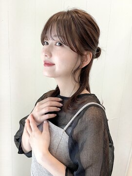 ガーデン ムサシコスギ(GARDEN MUSASHIKOSUGI) ハーフアップ ヘアアレンジ 顔まわりカット おくれ毛 お団子ヘア