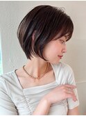 20代前下がりレイヤーボブで絶壁解消！小顔ひし形シルエット