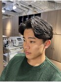 サイドパートニュアンスパーマ大人メンズヘア