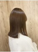 切りっぱなしボブ＊ブリーチなしベージュカラー【TELAHAIR】