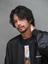 フィフスパーク(fifth PARK)&nbsp;センターパート×ウルフで作る、波巻きスパイラルパーマスタイル