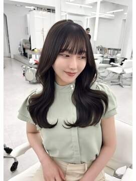 アマトウキョウ アユンチェ(AMA TOKYO×AYUNCHE) 韓国ヘア　透明感カラー　2wayバング  レイヤーカット   顔周り