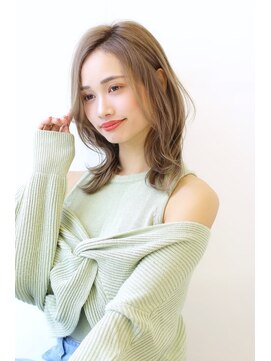 オーロ 塚口店(ORO) 外ハネハイトーンデザインカラーミルクティー