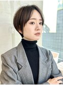 大人ショート上品ショート前髪なしショートボブ30代40代青山