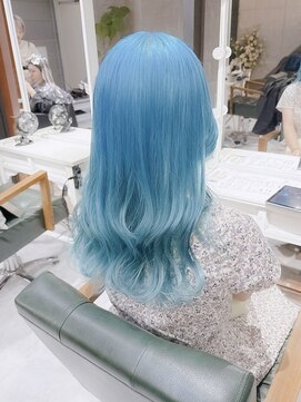 水色ブルーアッシュネイビーブルーカラーデザインカラーブリーチ