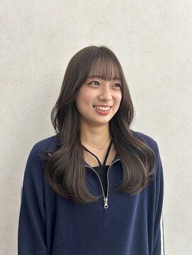 クム 横浜(qumu) 【qumu MARIKO】オリーブブラウン×顔まわりレイヤー