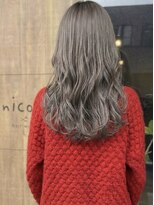 ニコリヘアワークス(nicori hair works)&nbsp;ロング×ハイトーン×シアーベージュ2