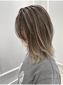 (銀座) バレイヤージュ　切りっぱなしレイヤーボブ