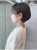 お顔まわりスッキリレイヤー☆小顔丸みショートボブ