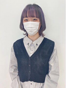 ギグスダブル 栄店(gigs double) ショートウルフ/デザインカラー/パープル