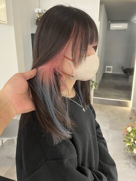 ナンバー 竪町(number+) 20代30代大人かわいいインナカラーピンクイヤリングカラー