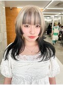 ルーツカラー グラデーション デザインカラーホワイトブロンド