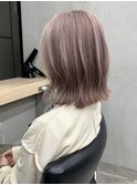 【GEEKS渋谷】冬カラー/ピンクベージュ/伸ばしかけボブ/20代30代