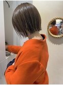 ぶつ切りボブ/アッシュベージュ#くすみベージュ＠20代/30代