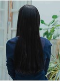 ワンレングス黒髪ロング