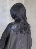 ウルフカット黒髪レイヤークラゲウルフハッシュカットフェザー
