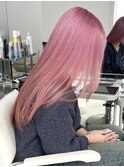 【色落ちはブロンドに】ベリーピンクカラー♪