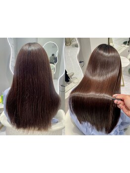 縮毛矯正で髪質改善を実現！手触りや指通りがよくなり、周りから褒められる美髪を手に入れて嬉しい毎日を♪