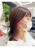 春にぴったりピンクのインナーカラー