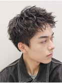 渋谷アクティブショートルーズショートメンズパーマビジネスヘア