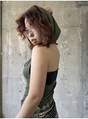 海外レイヤーレイヤーカットダークブルーニュアンスウルフ