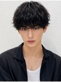 MEN’S HAIR/サーフカール/刈り上げセンターパート/北堀江M