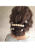 パール＆小花のふんわりヘアセット☆