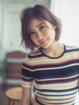 エクファ ヘア リゾート 大津 瀬田店(ex-fa hair resort) 【瀬田◆エクファヘアリゾート】ベージュカラーのカジュアルボブ