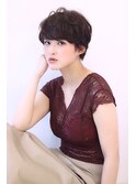 【大人かわいい耳かけ小顔マニッシュショート毛先パーマ】