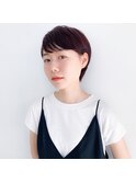 暖色カラーのダークトーンショート