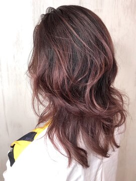 ソース 梅田(SOURCE) 【SOURCE】コーラルピンクバレイヤージュ