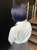 ロンド レア 天神大名店(Lond Le’a)&nbsp;ダブルカラーネイビーブルーケアブリーチロートーン韓国ボブ