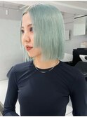 ミントグリーン_切りっぱなしボブエアリーロング_ba432921