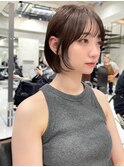 韓国ヘアーハッシュカットレイヤーカットグレージュブリーチ無し